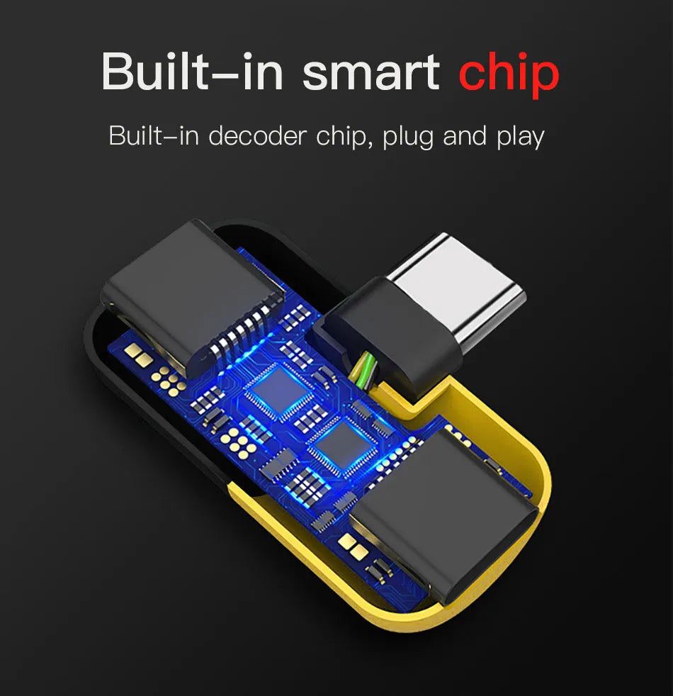Blue Huawei phone case with a small white adapter for charging and 3.5mm headphone jack.