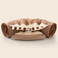 Collapsible cloth cat tunnel showing foldable design in Bar colour option