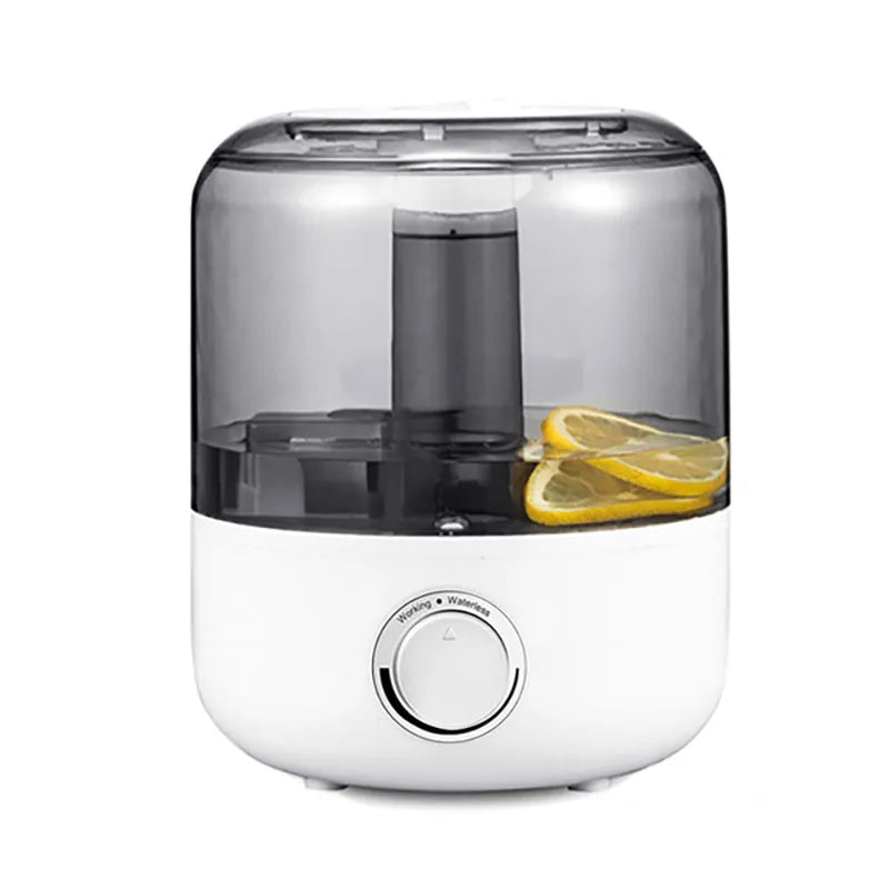 White or black compact humidifier with 3 litre water tank for bedroom use