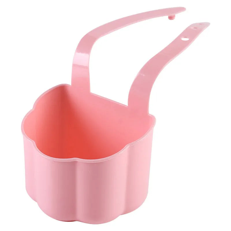 Nordic-style plastic sink drain basket in dark blue, measuring 20cm by 10cm.
