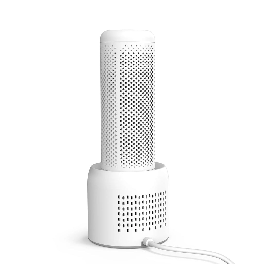 Small white indoor dehumidifier with 1 litre tank for rooms under 10 square metres