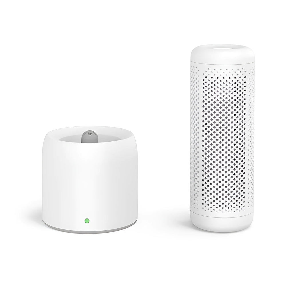 Small white indoor dehumidifier with 1 litre tank for rooms under 10 square metres