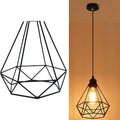 Black iron Nordic retro hanging chandelier with LED lights for living room ceiling