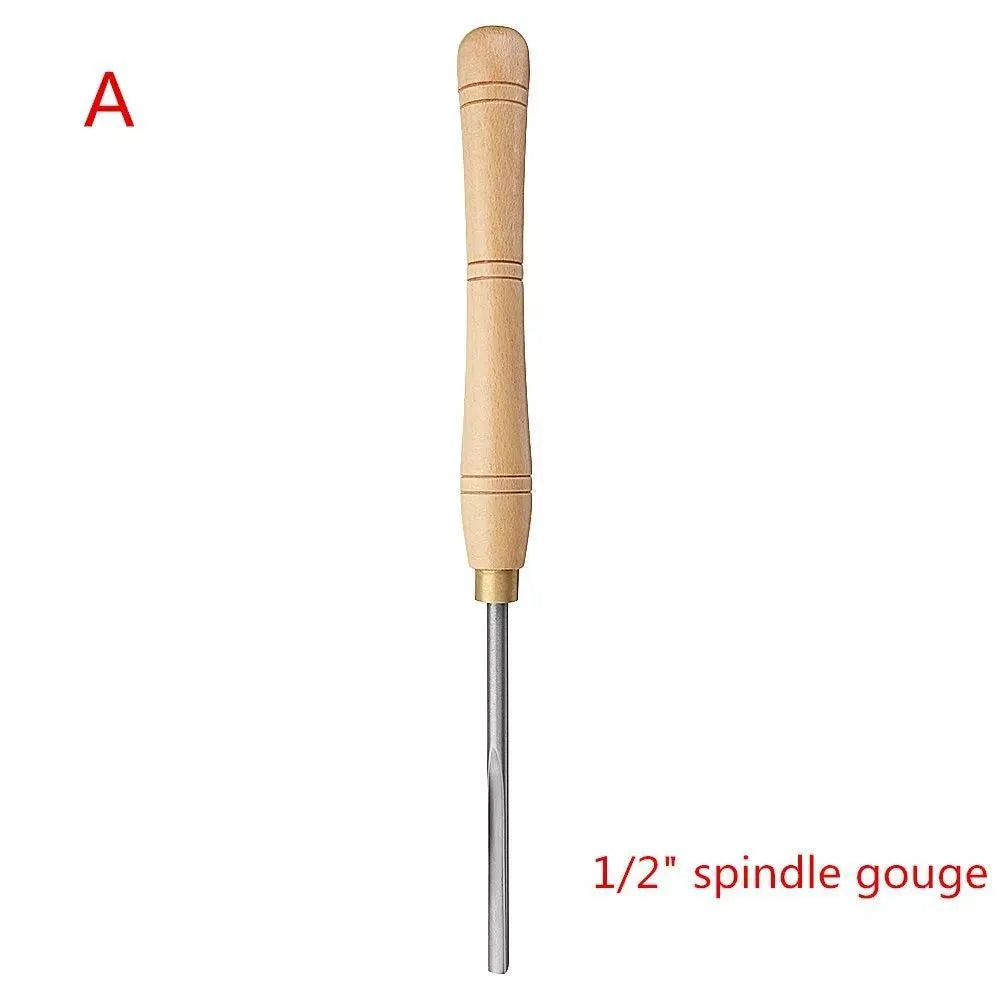 High-end 8-piece chrome vanadium steel woodturning tools in a wooden box.