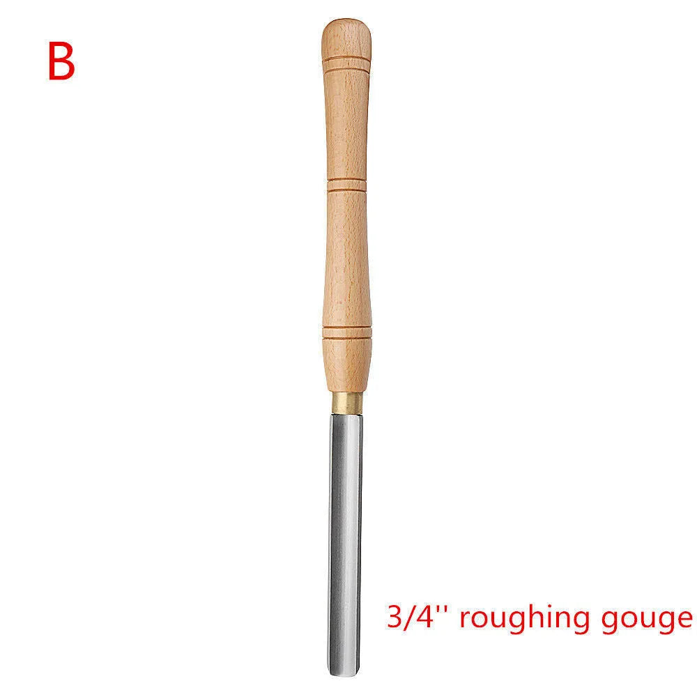 High-end 8-piece chrome vanadium steel woodturning tools in a wooden box.