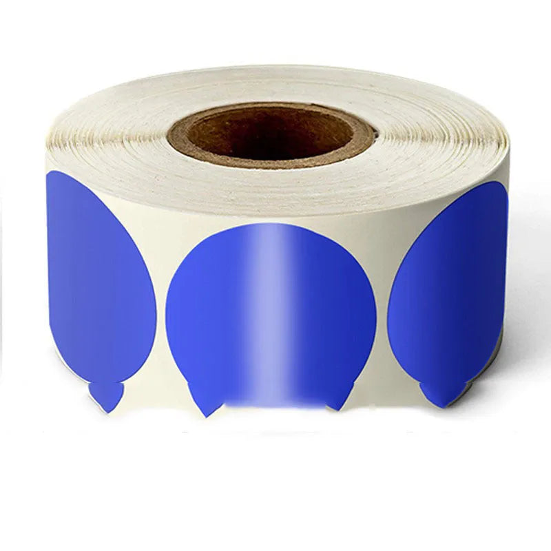 Roll of round colour marker stickers in one of nine colours, containing 500 sheets.