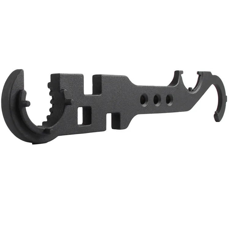 Black all-steel combination wrench for AR15 and M4 rifle maintenance with 40Cr construction
