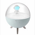 USB-powered cartoon guardian LED night light with modern design on wooden surface