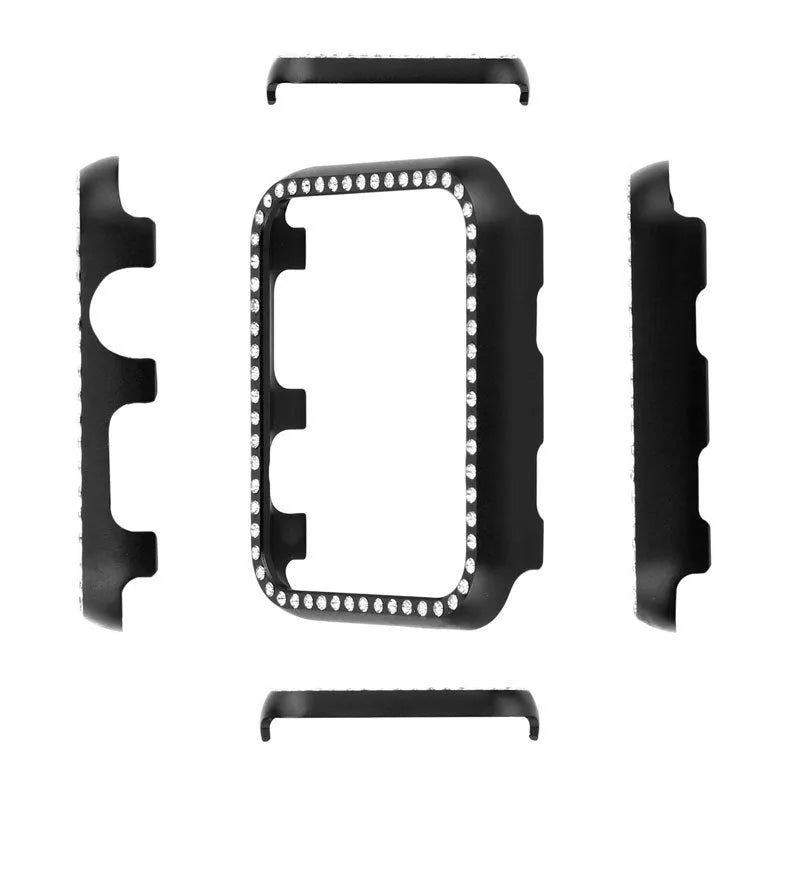 Aluminium alloy diamond protective case for Apple Watch in silver colour