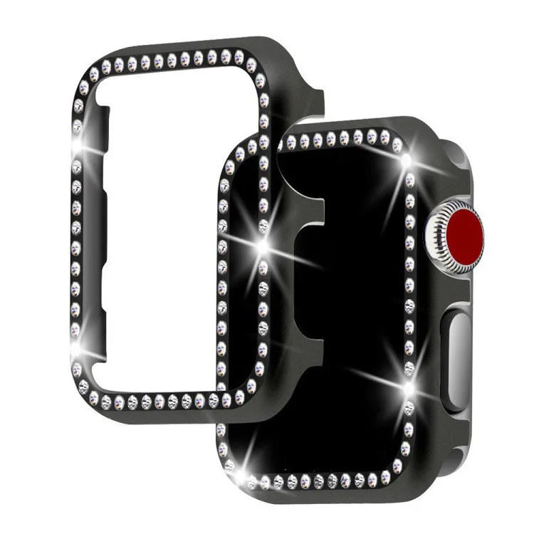 Aluminium alloy diamond protective case for Apple Watch in silver colour