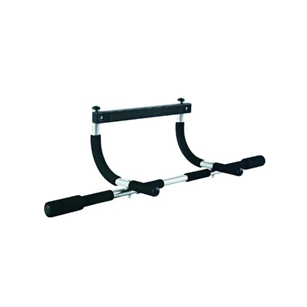 Black steel indoor pull-up bar fitness equipment with 92.5cm width