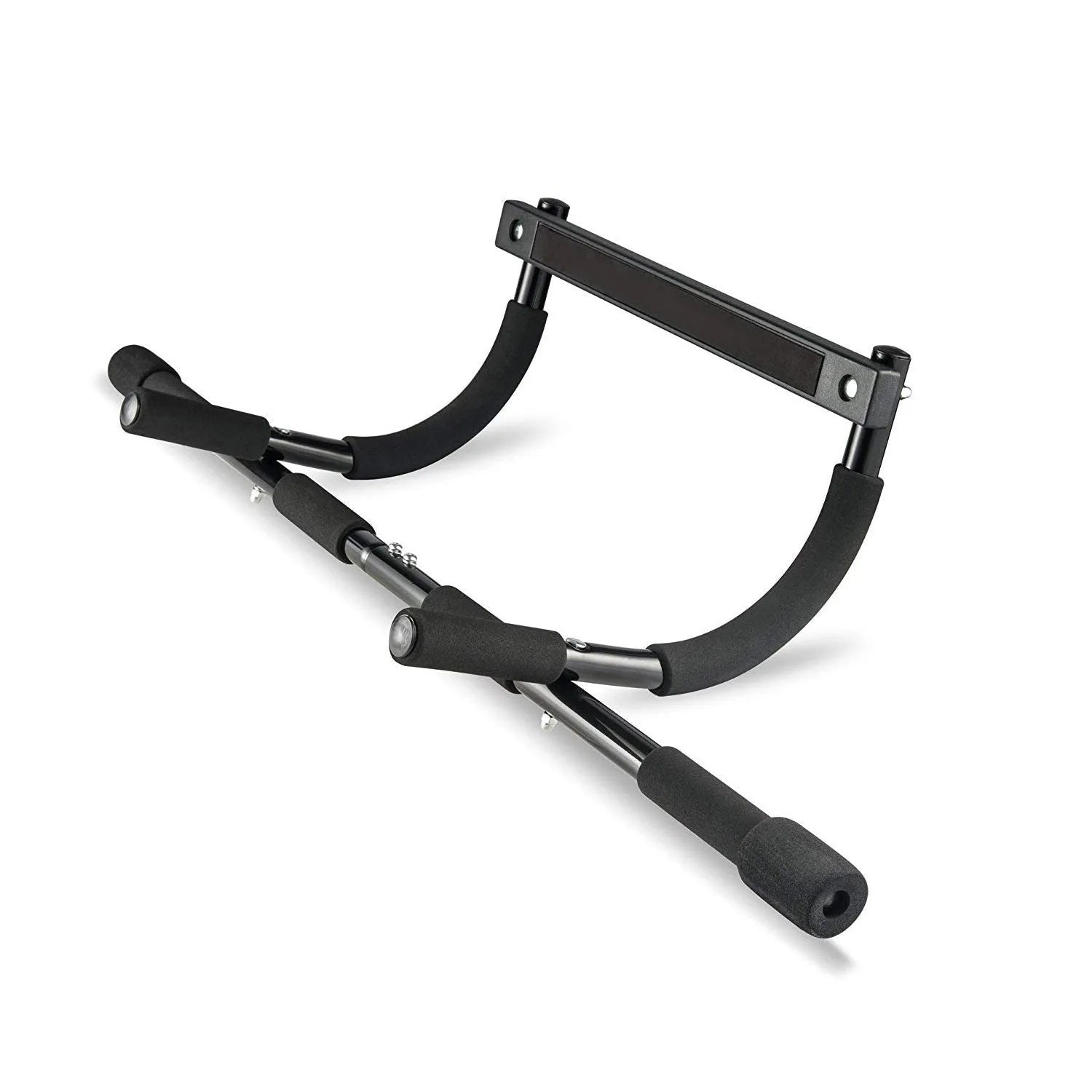 Black steel indoor pull-up bar fitness equipment with 92.5cm width