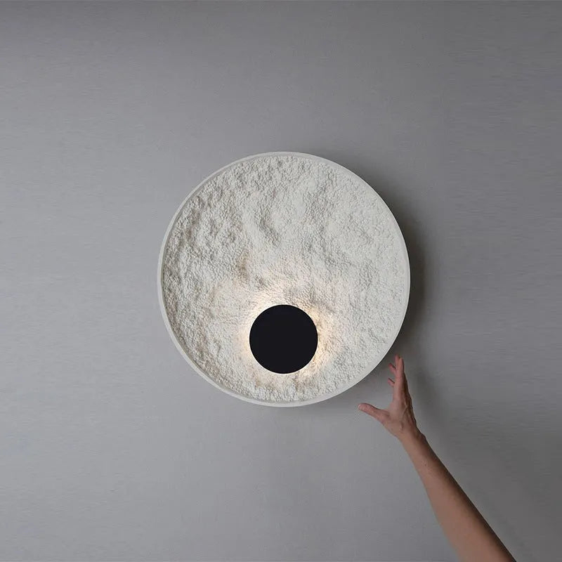 Modern white iron wall lamp with digital shape for bedside home lighting