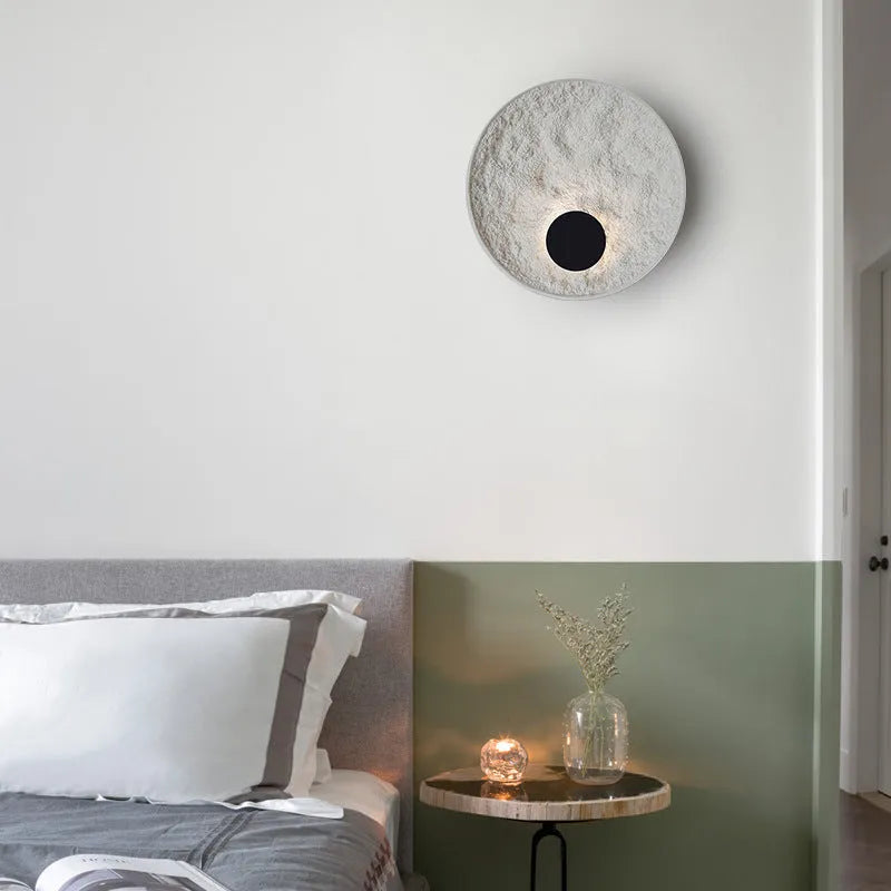 Modern white iron wall lamp with digital shape for bedside home lighting
