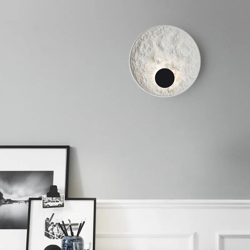Modern white iron wall lamp with digital shape for bedside home lighting