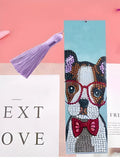 Leather diamond painting bookmark with mandala flower embroidery using special-shaped round diamonds