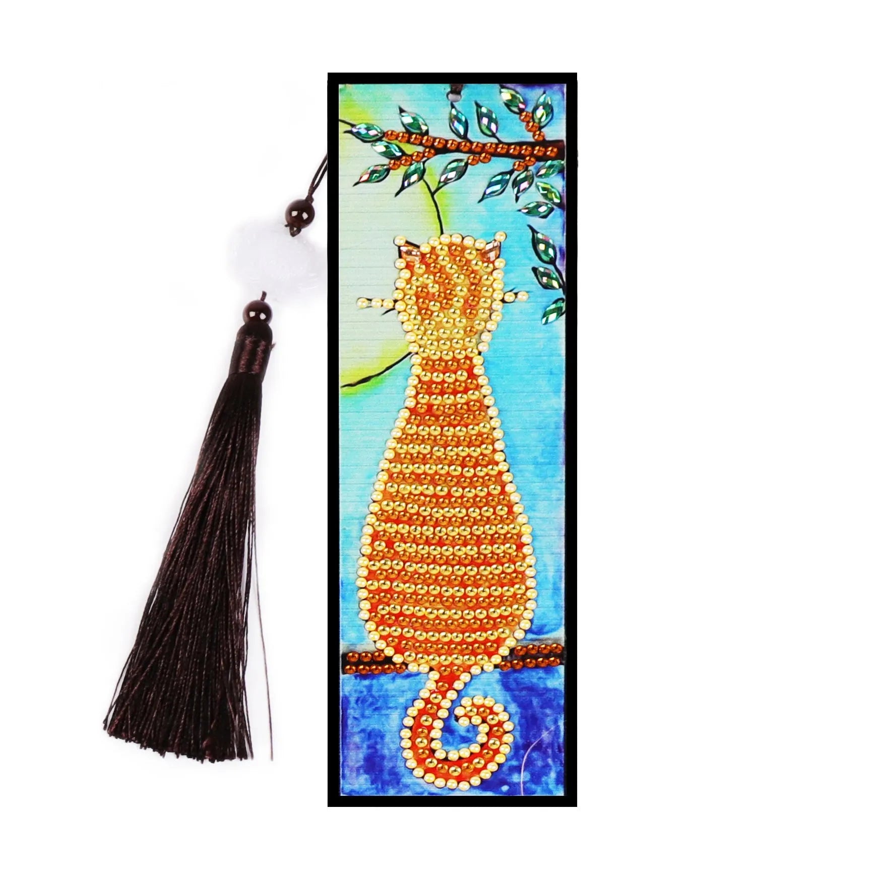 DIY diamond painting bookmark kit with special-shaped mandala flower design using 5D crystal dots