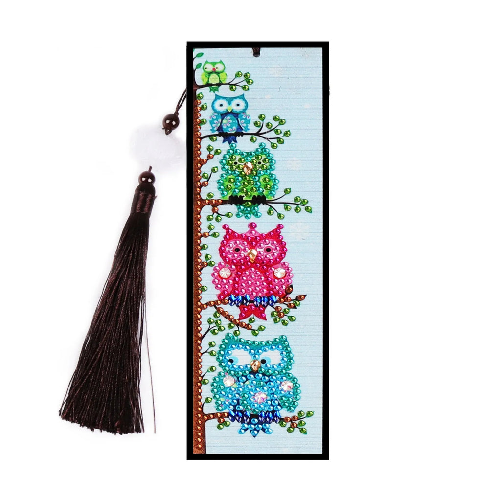 DIY diamond painting bookmark kit with special-shaped mandala flower design using 5D crystal dots