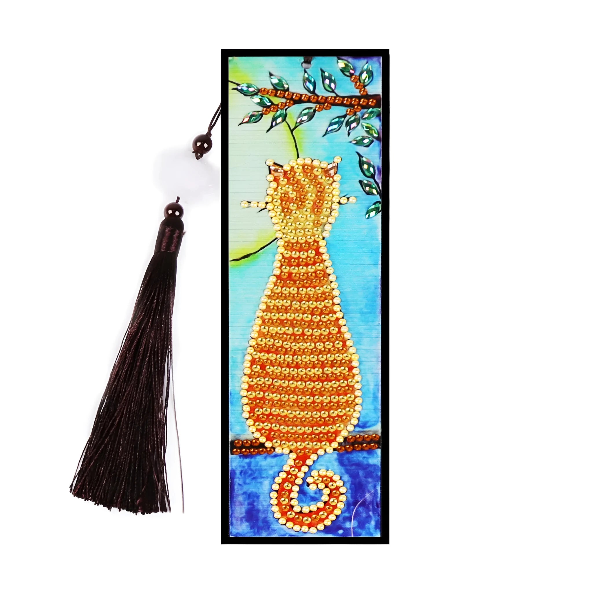 DIY diamond painting bookmark kit with special-shaped mandala flower design using 5D crystal dots