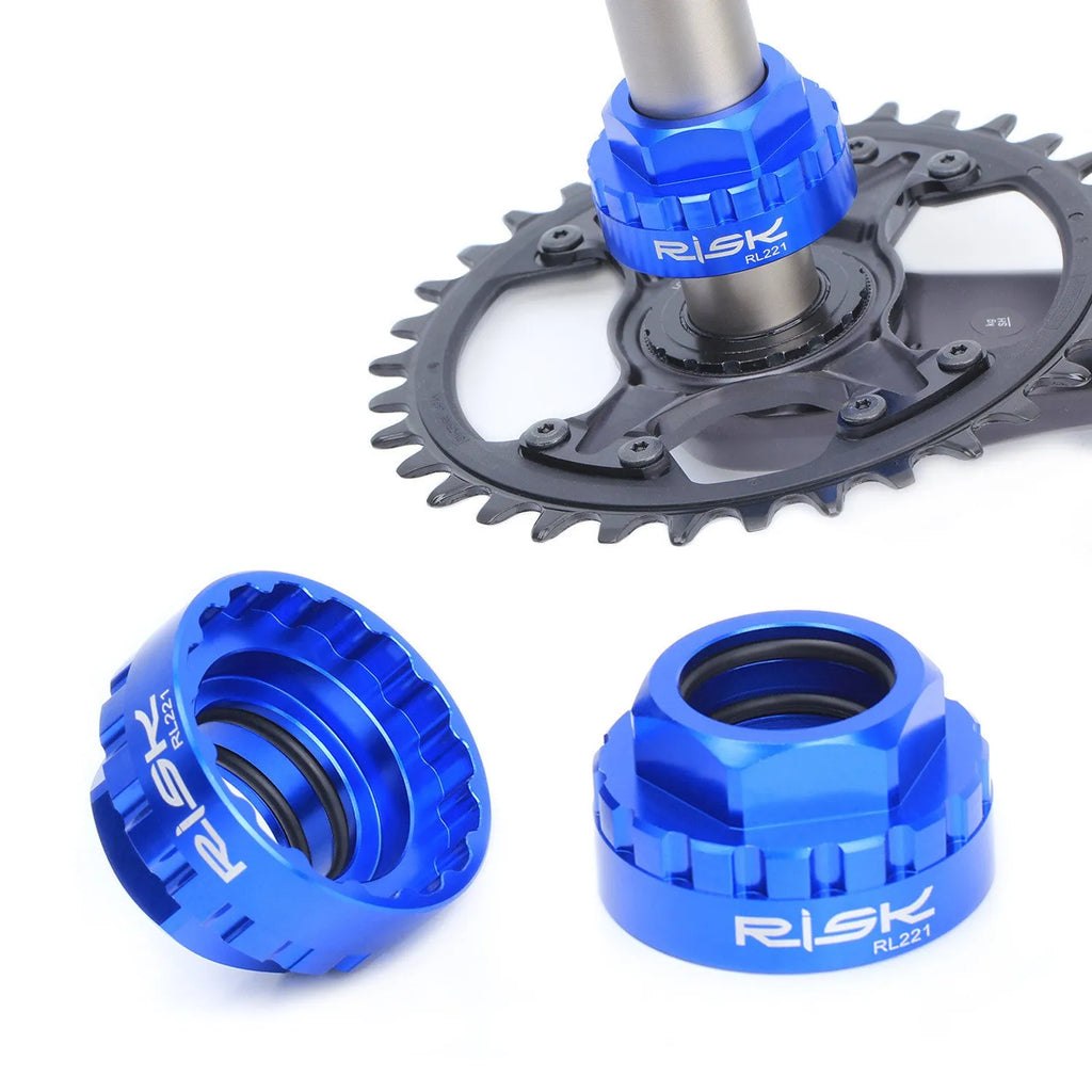 Blue aluminium alloy wrench for 12-speed direct mount disc brake removal