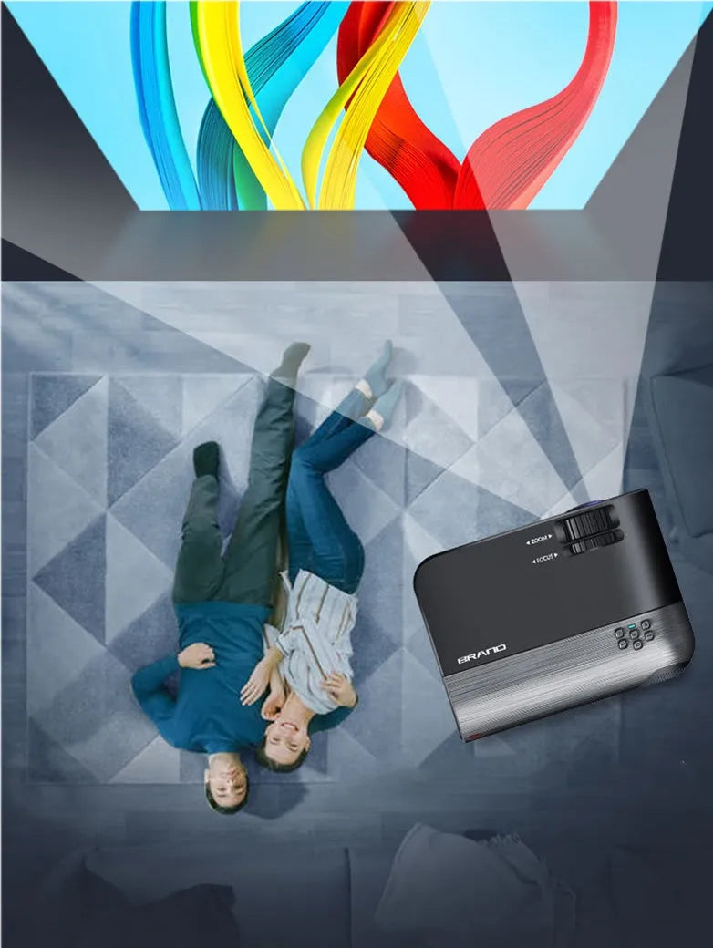 Portable WiFi projector with Android system and AI voice control for wireless same-screen projection
