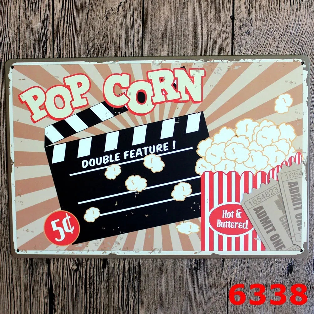 Retro barbecue hamburger beer tin painting wall art 20x30cm iron