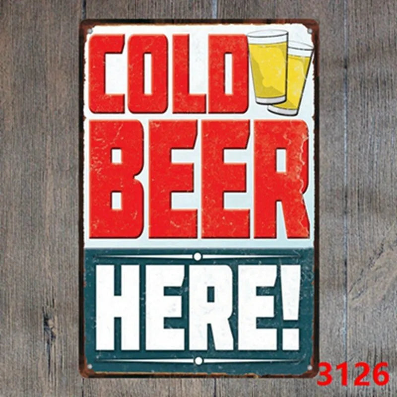 Retro barbecue hamburger beer tin painting wall art 20x30cm iron