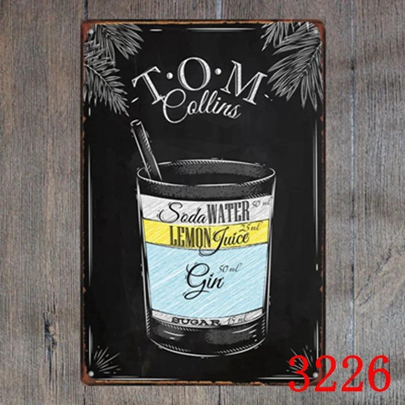 Retro barbecue hamburger beer tin painting wall art 20x30cm iron
