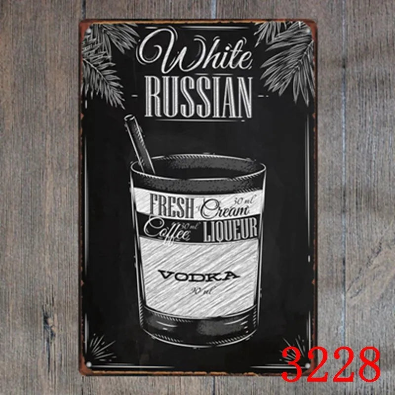 Retro barbecue hamburger beer tin painting wall art 20x30cm iron