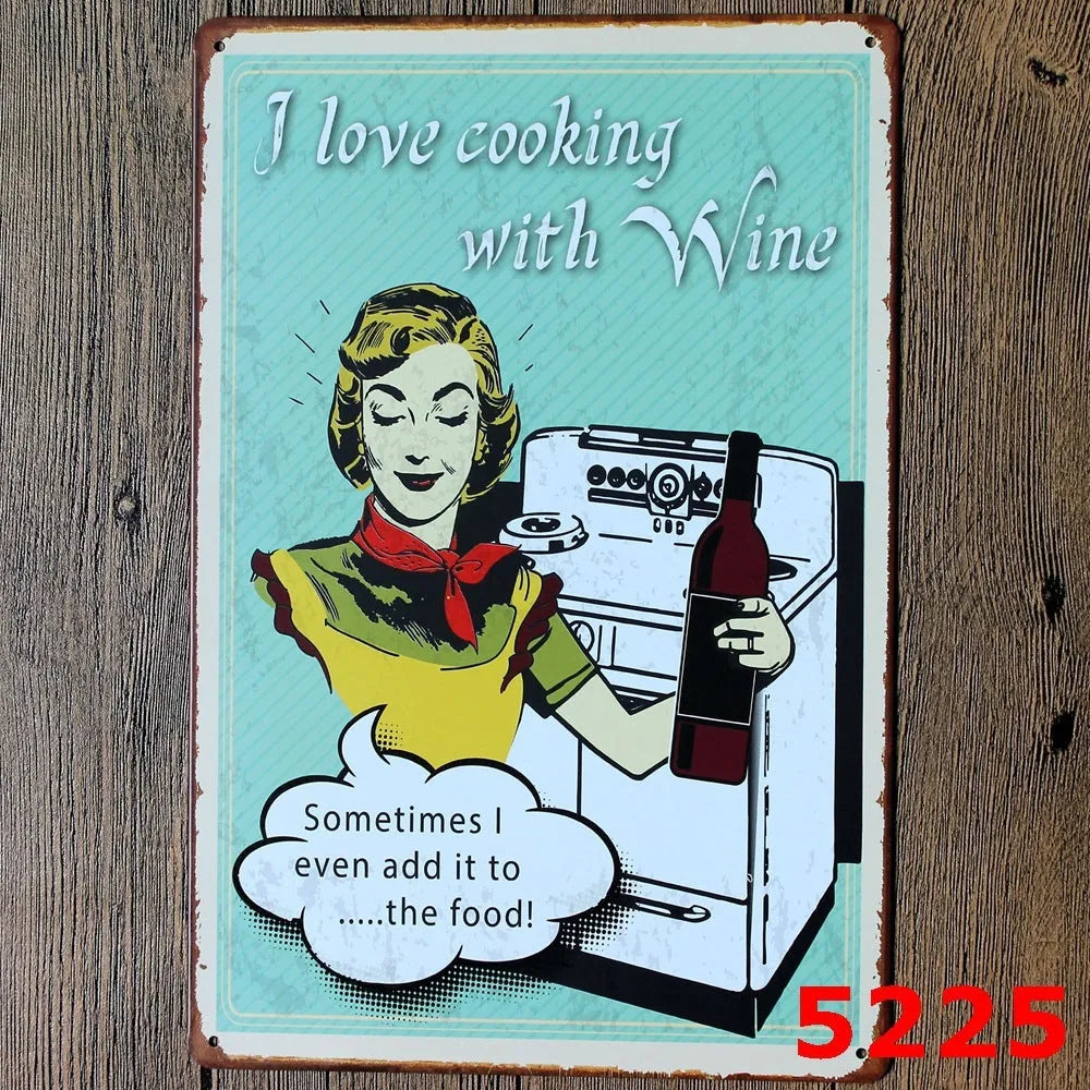 Retro barbecue hamburger beer tin painting wall art 20x30cm iron