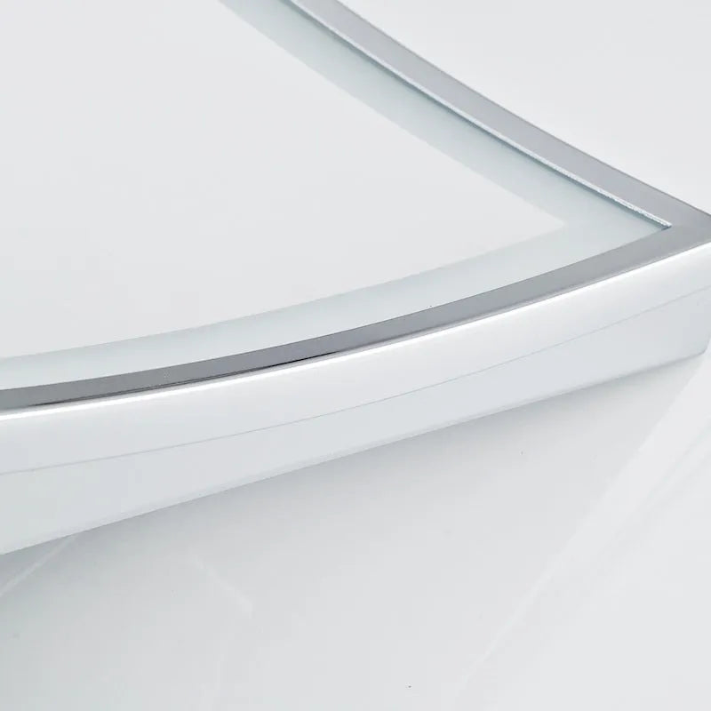 Stainless steel folding bathroom makeup mirror measuring 8.5 inches square in a choice of four finishes.