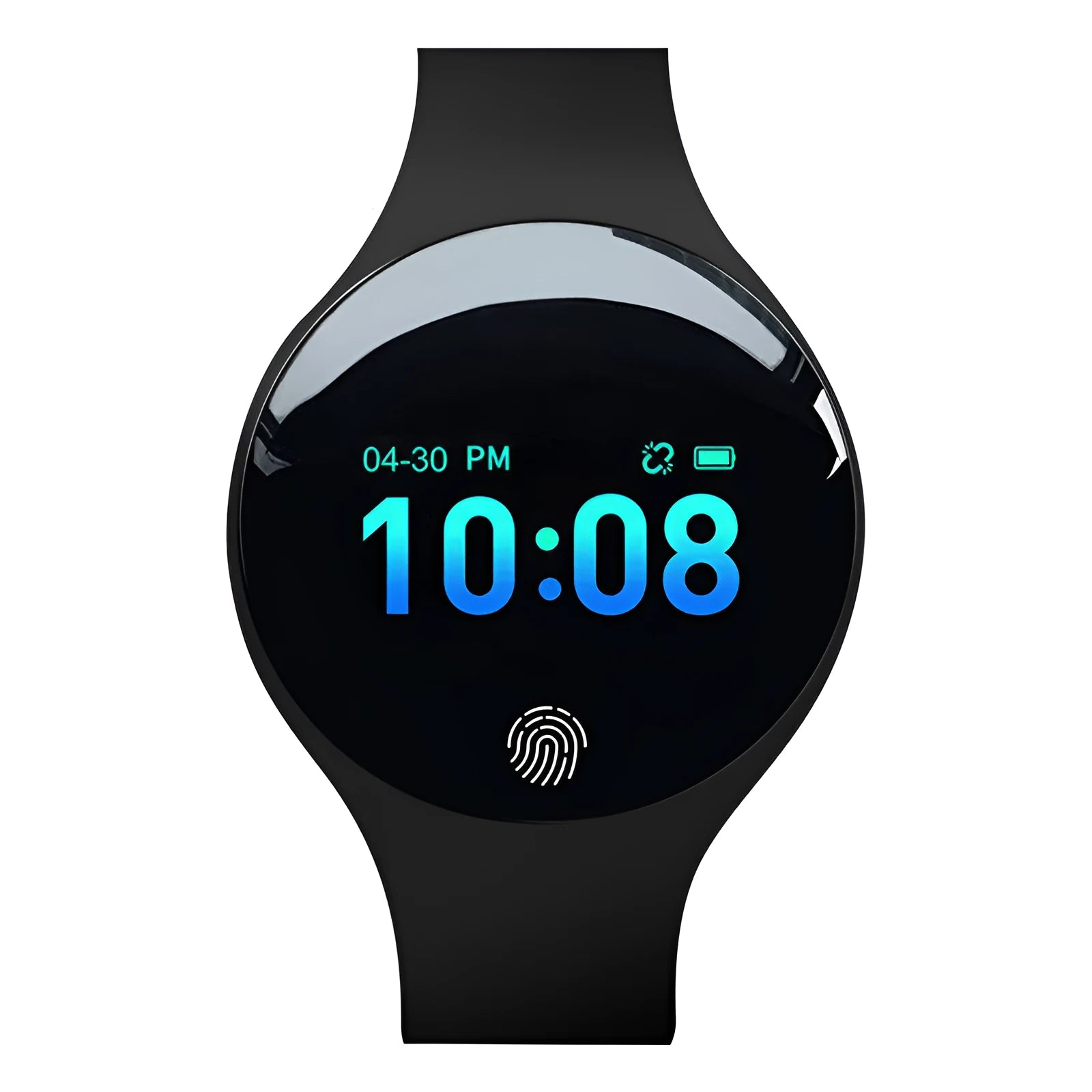 Smart watch with Bluetooth connectivity, vibrating alarm, and pedometer on adjustable strap