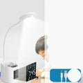 White desk lamp with touch switch for study environments featuring eye protection and USB charging