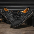 Men's plain pattern casual leather shoes with round toe and microfiber upper in three colour options