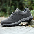 Men's low-cut outdoor hiking shoes in army green with mesh lining, shown in a large size.