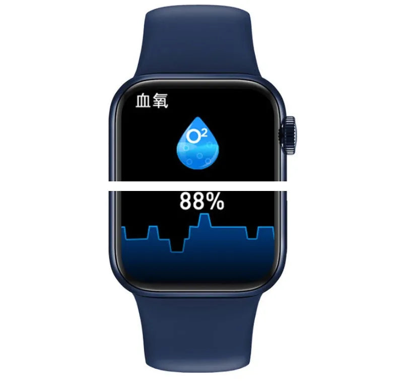 M16Plus smart watch on wrist showing 1.8-inch screen, zinc alloy case, and rotary encoder side button.