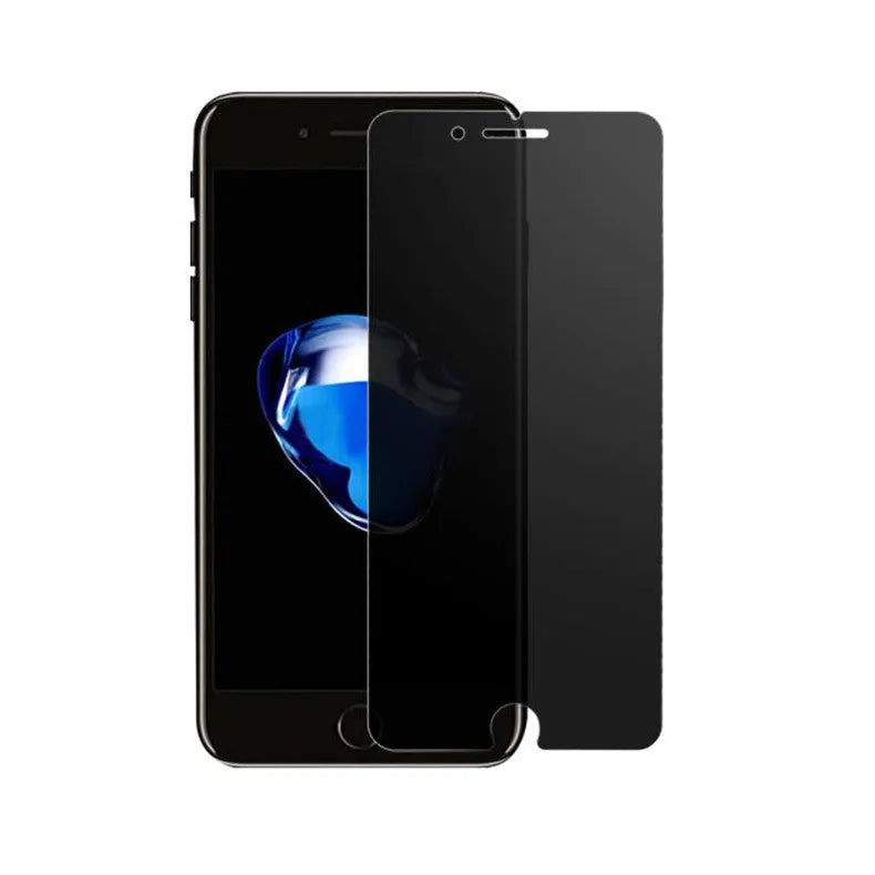 Anti-peeping tempered glass screen protector for iPhone on a table