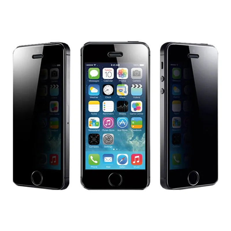 Anti-peeping tempered glass screen protector for iPhone on a table