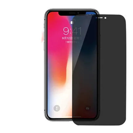 Anti-peeping tempered glass screen protector for iPhone on a table