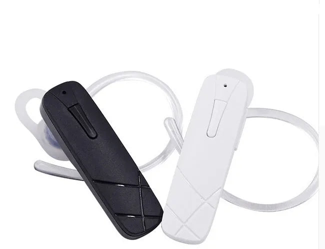 Black and white Bluetooth V4.1 wireless earphones with earplug design showing battery display