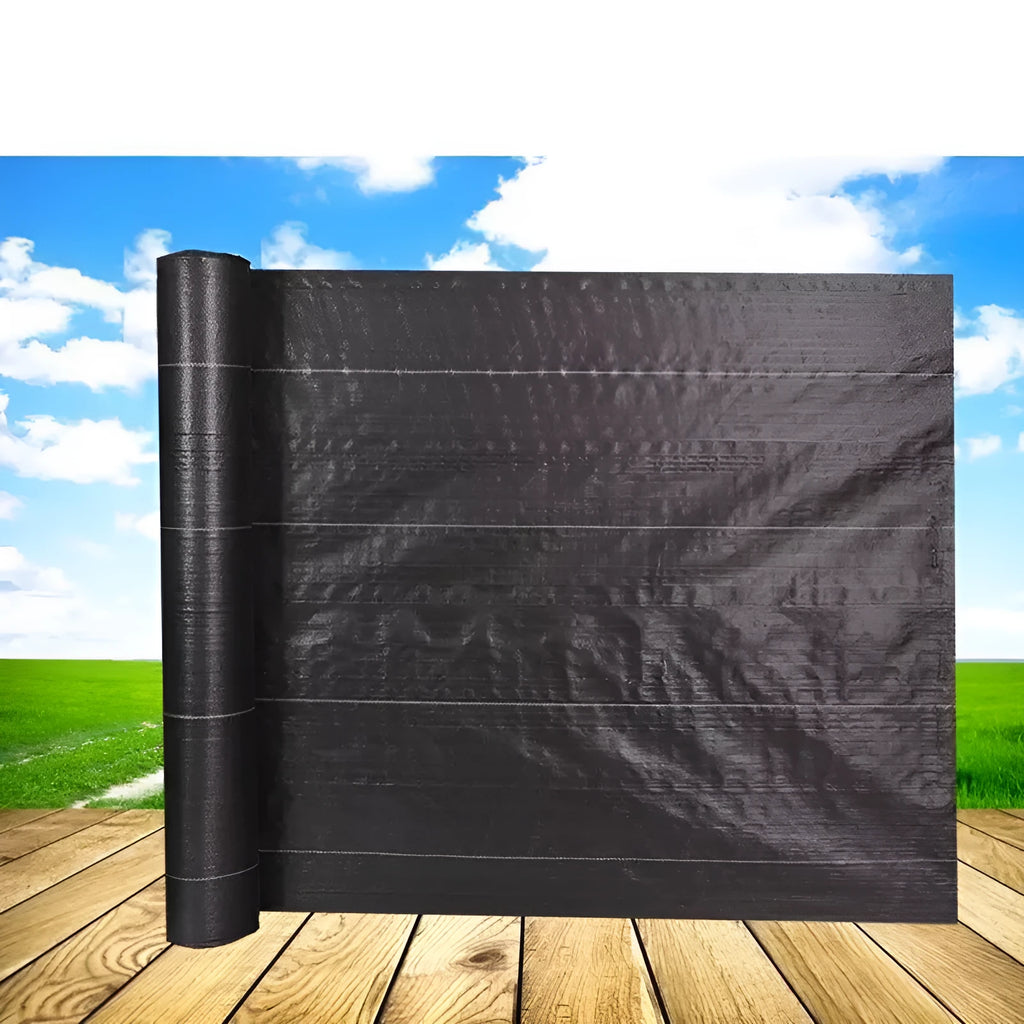 Black composite woven PE weed-proof cloth for farmland ground cover in multiple size options