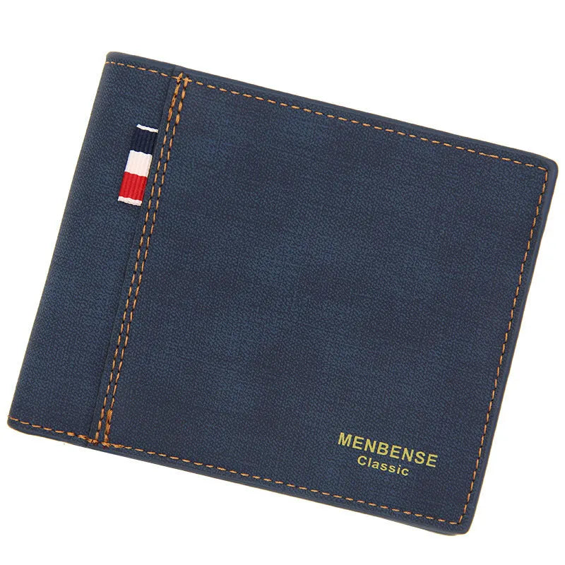 Men's retro style tri-fold wallet showing large capacity design