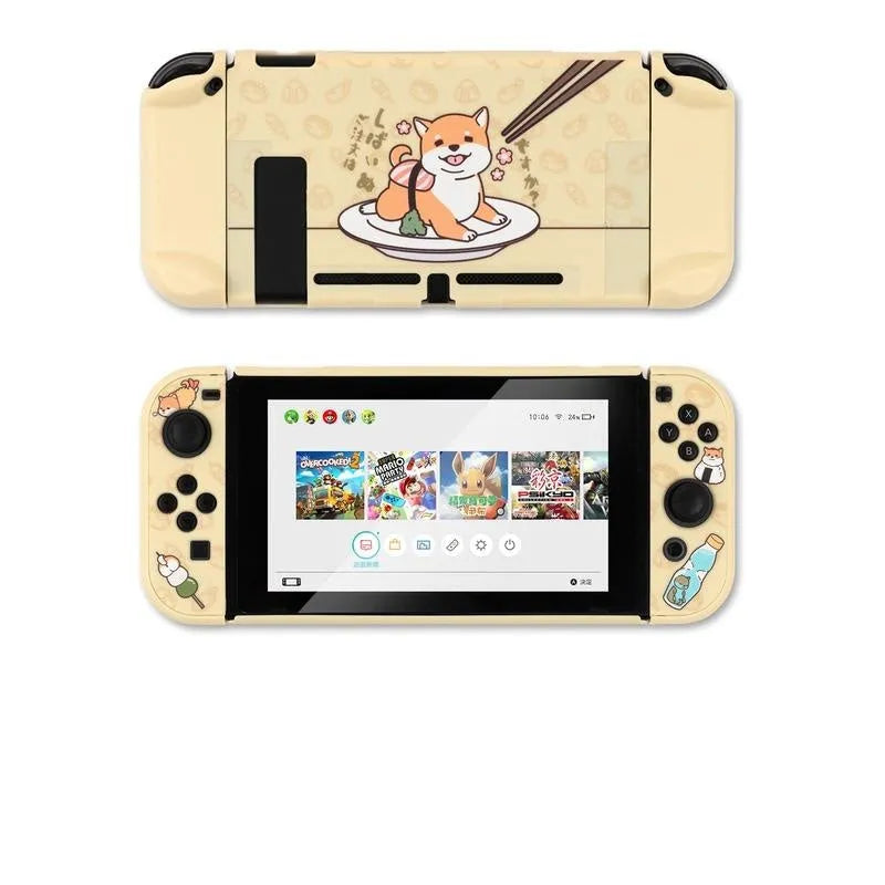Nintendo Switch protective silicone shell with back grip and PC hard cover
