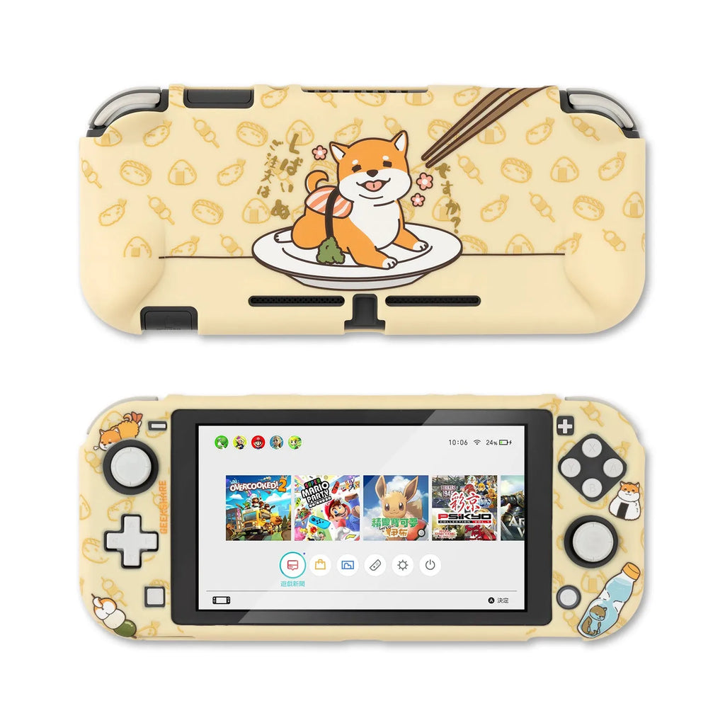 Nintendo Switch protective silicone shell with back grip and PC hard cover