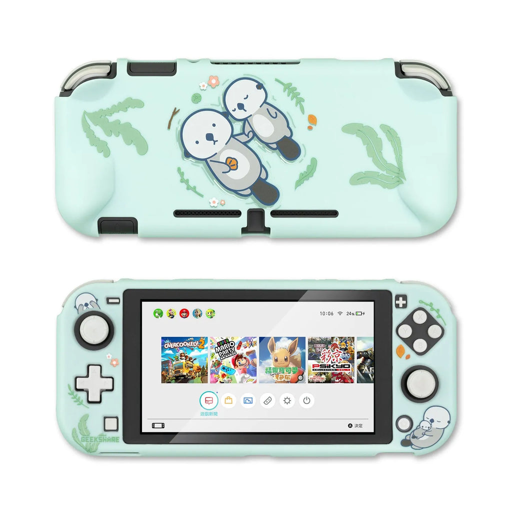 Nintendo Switch protective silicone shell with back grip and PC hard cover