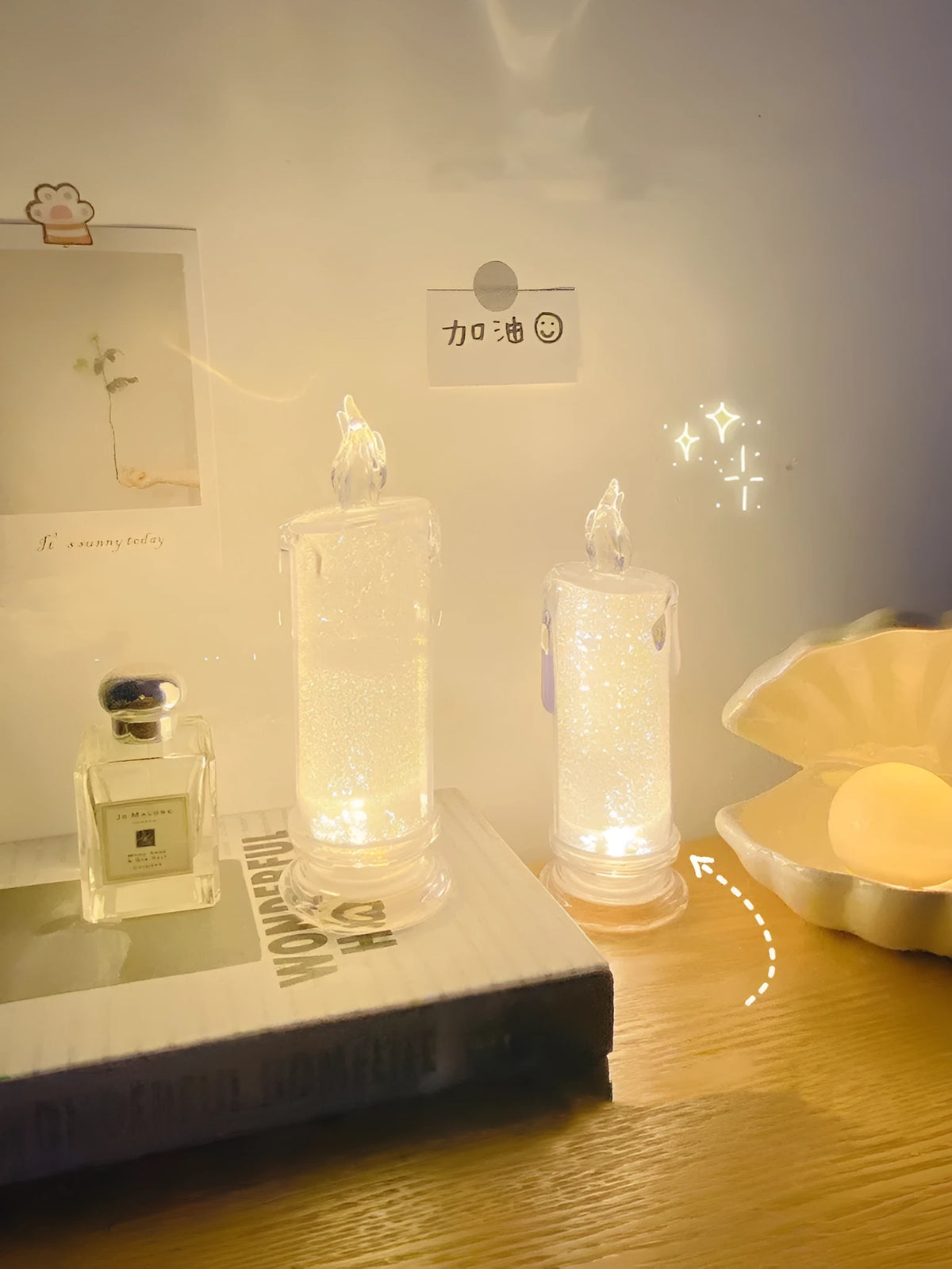 Configurable LED bedside night light with seven options including message board designs