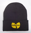 Knitted woolen street dance hat with dome top and no eaves in white or yellow with words