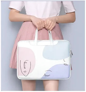Blue waterproof laptop bag for 15.6-inch notebooks with soft handle and zipper closure