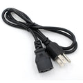 Black US power cord with three-pin plug and 1.2m length