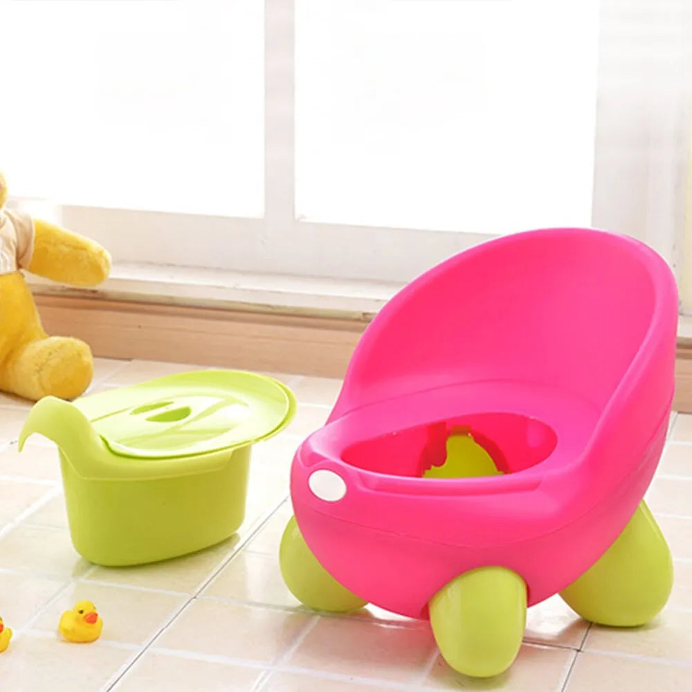 Cartoon-themed baby toilet training potty stool in a choice of six colours